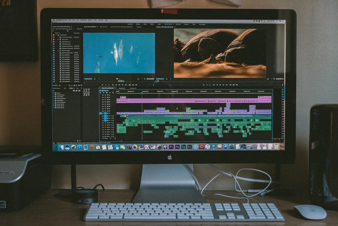 film editor working on timeline