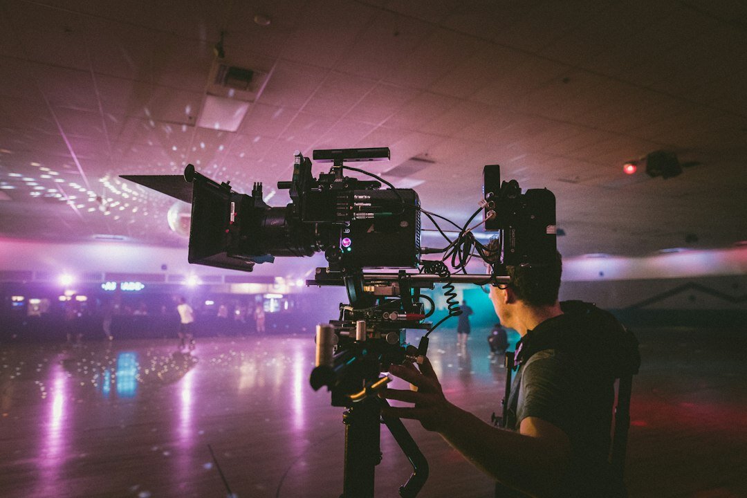 cinematographer adjusting colors